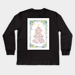 Christmas Tree - 1 John 5:11 Kids Long Sleeve T-Shirt